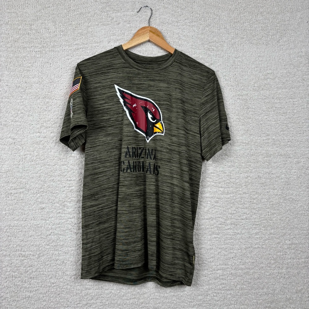 NFL Nike Tee Mens M Olive Arizona Cardinals Salute to Service Velocity Team Top